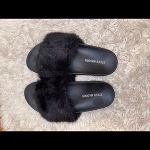Steve Madden Black Slippers
